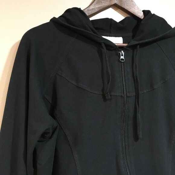Motherhood Maternity Womens L Full Zip Hoodie Black Long Sleeve Casual Gym - Picture 2 of 10